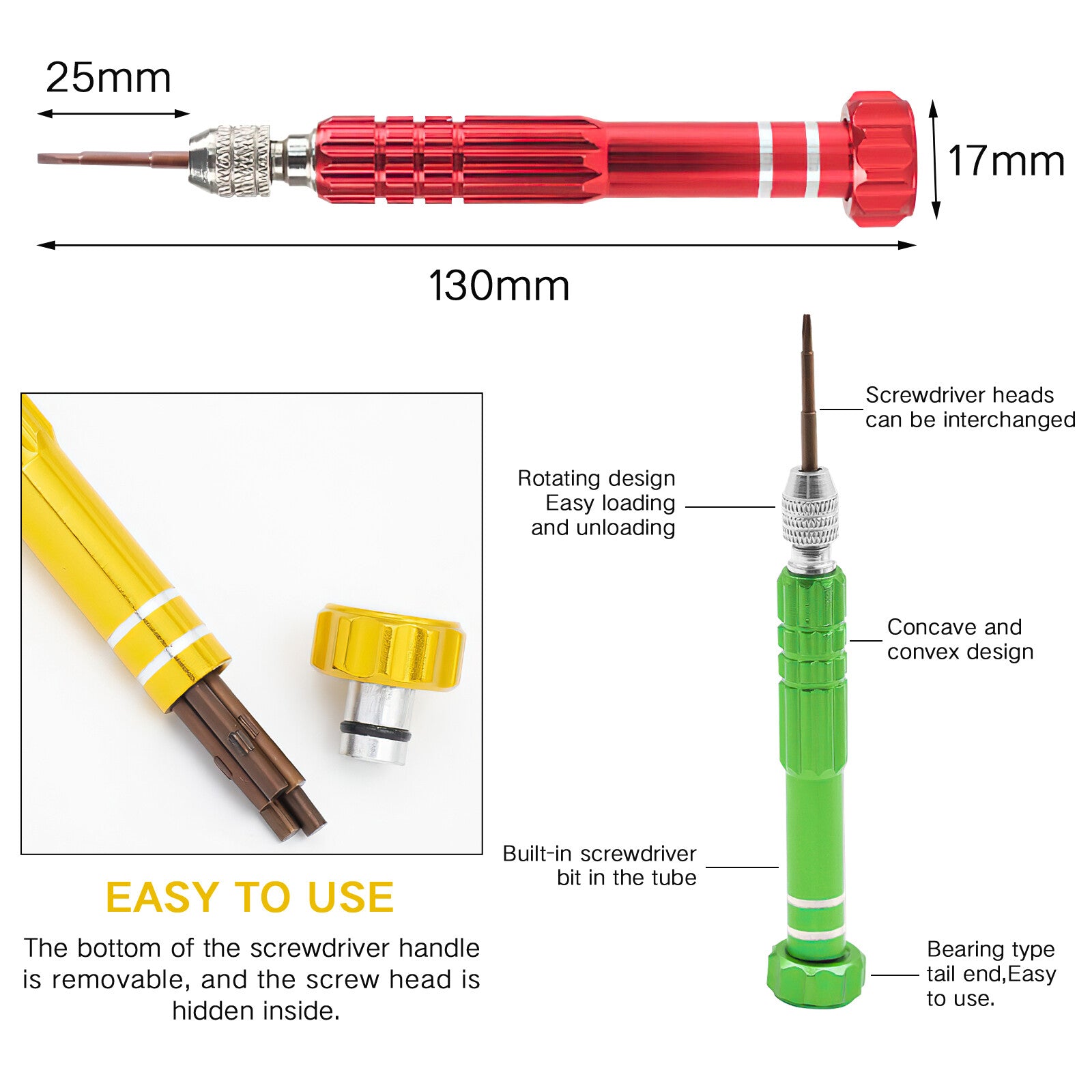Small Screwdriver Watch Glasses Mini Precision Tiny Set Repair Kit Tool Red
