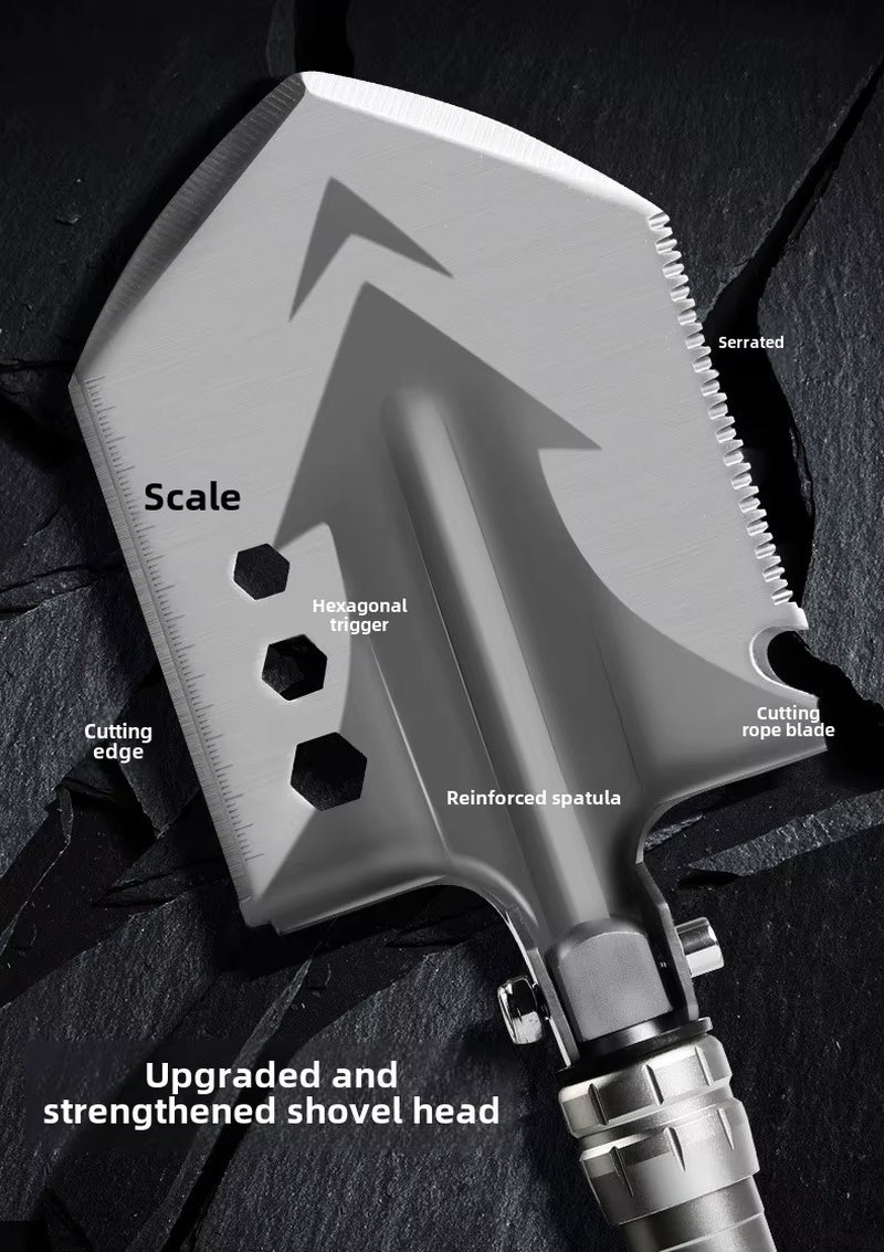 Multifunctional Detachable Stainless Steel Folding Shovel Aluminum Handle Garden Survival Tactical Outdoor Camping Shovel