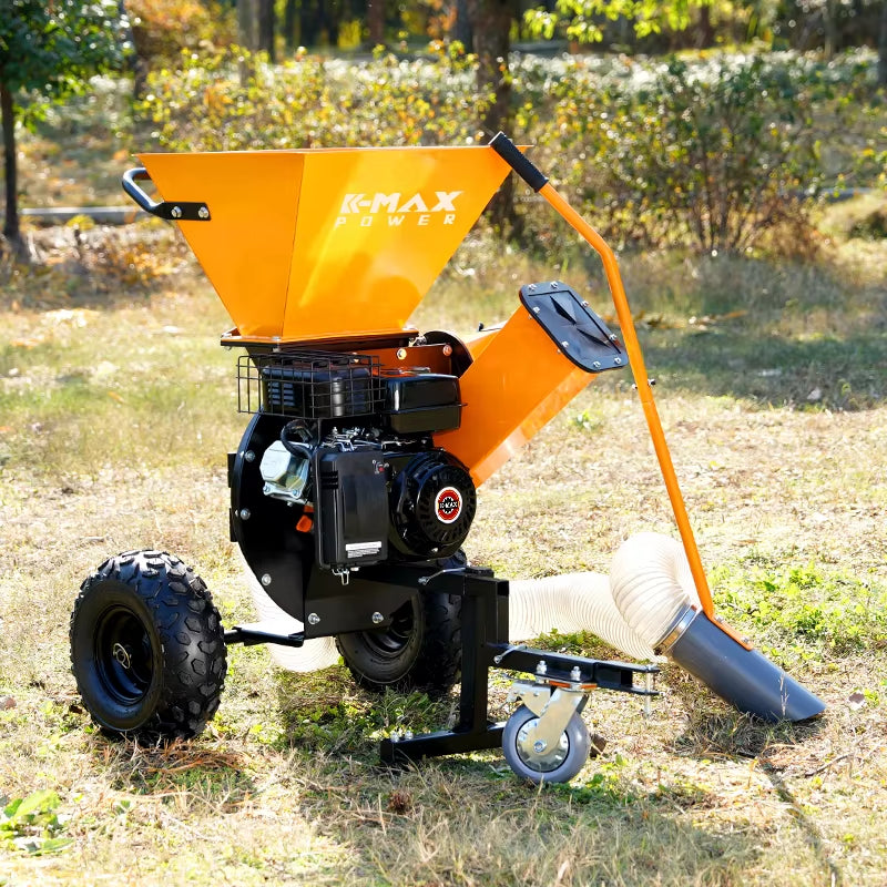 Petrol Wood Chipper 2In1 Grass Leaf Branch Shredder 7HP Garden Chipping Heavy Duty Wood Chipper Shredder
