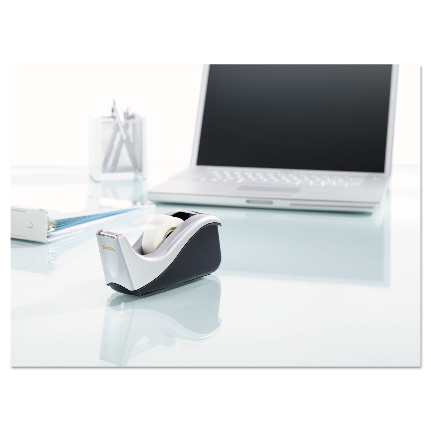 Scotch Value Desktop Tape Dispenser 1" Core Two-Tone Black C60BK
