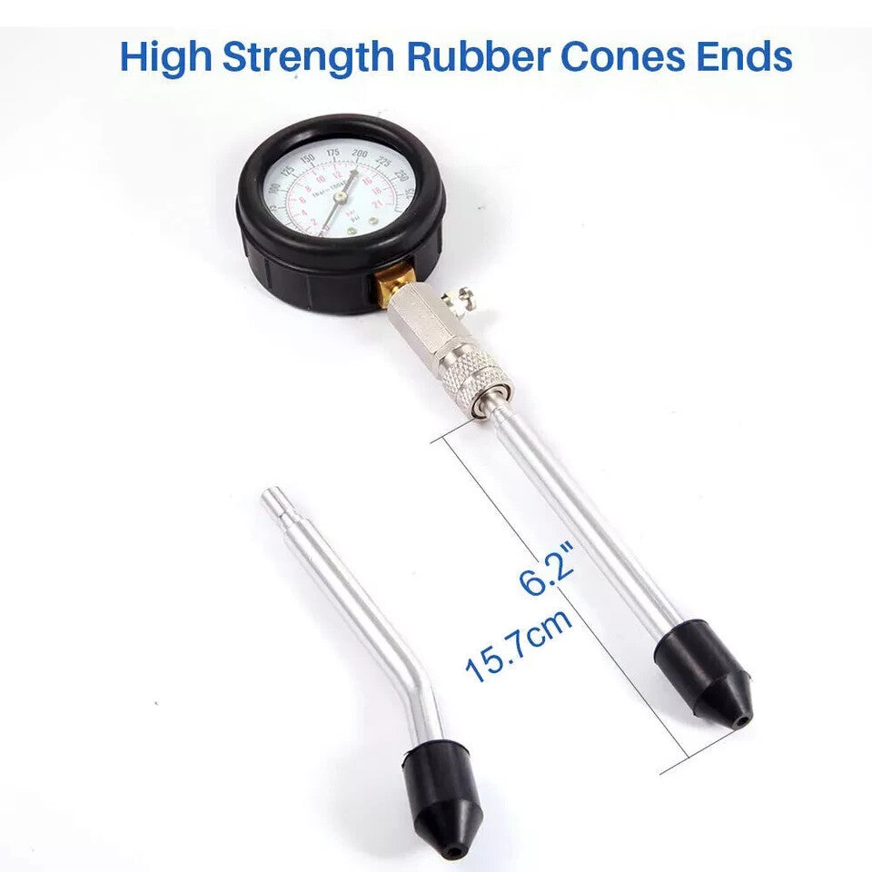 Engine Cylinder Compression Gauge Tester Kit Gas Engine Diagnostic Testing Tool.