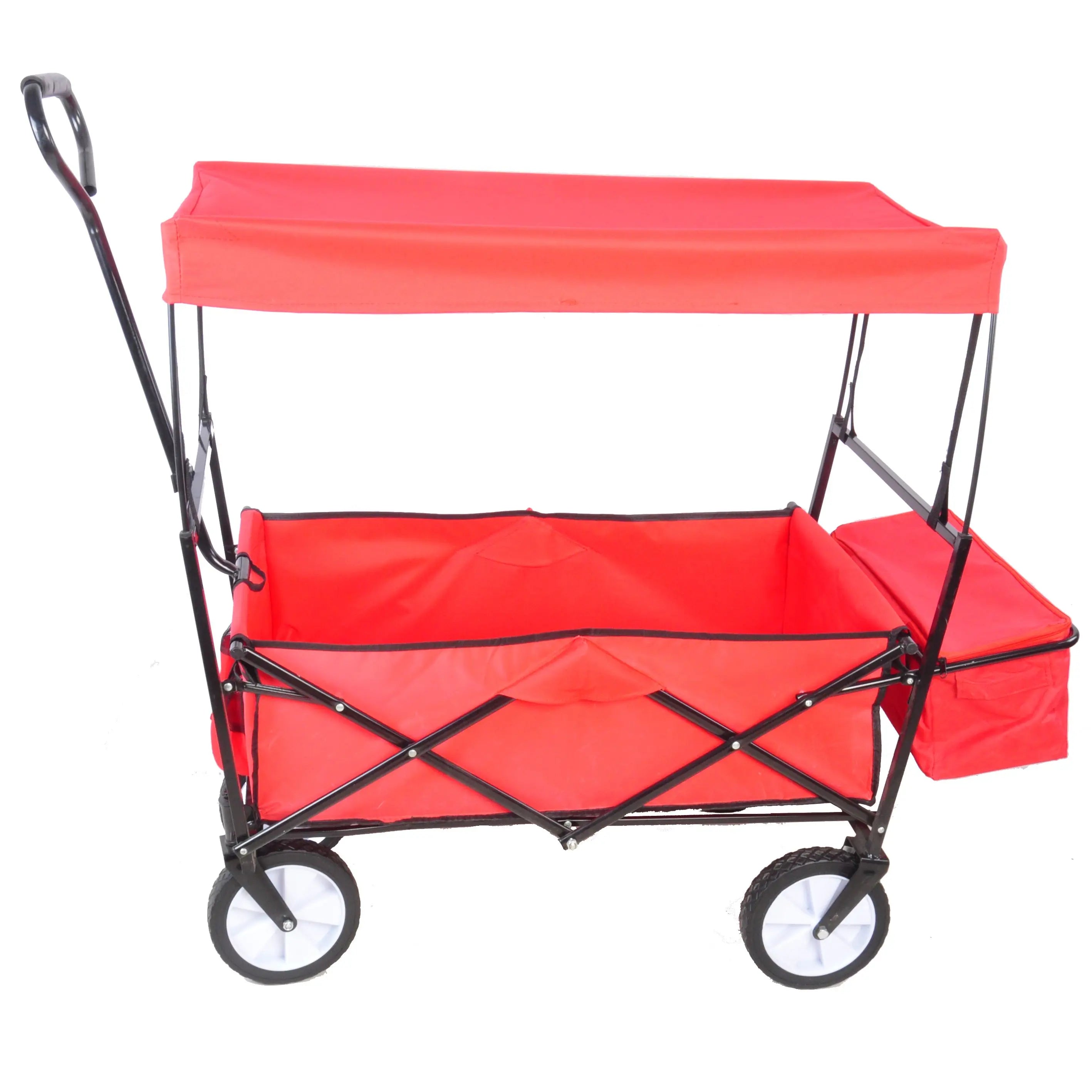 DB 200Kg Steel Garden Shopping Cart Four-Wheel Folding Wagon for Beach Outdoor Home Tools with Mesh Platform OEM Customizable