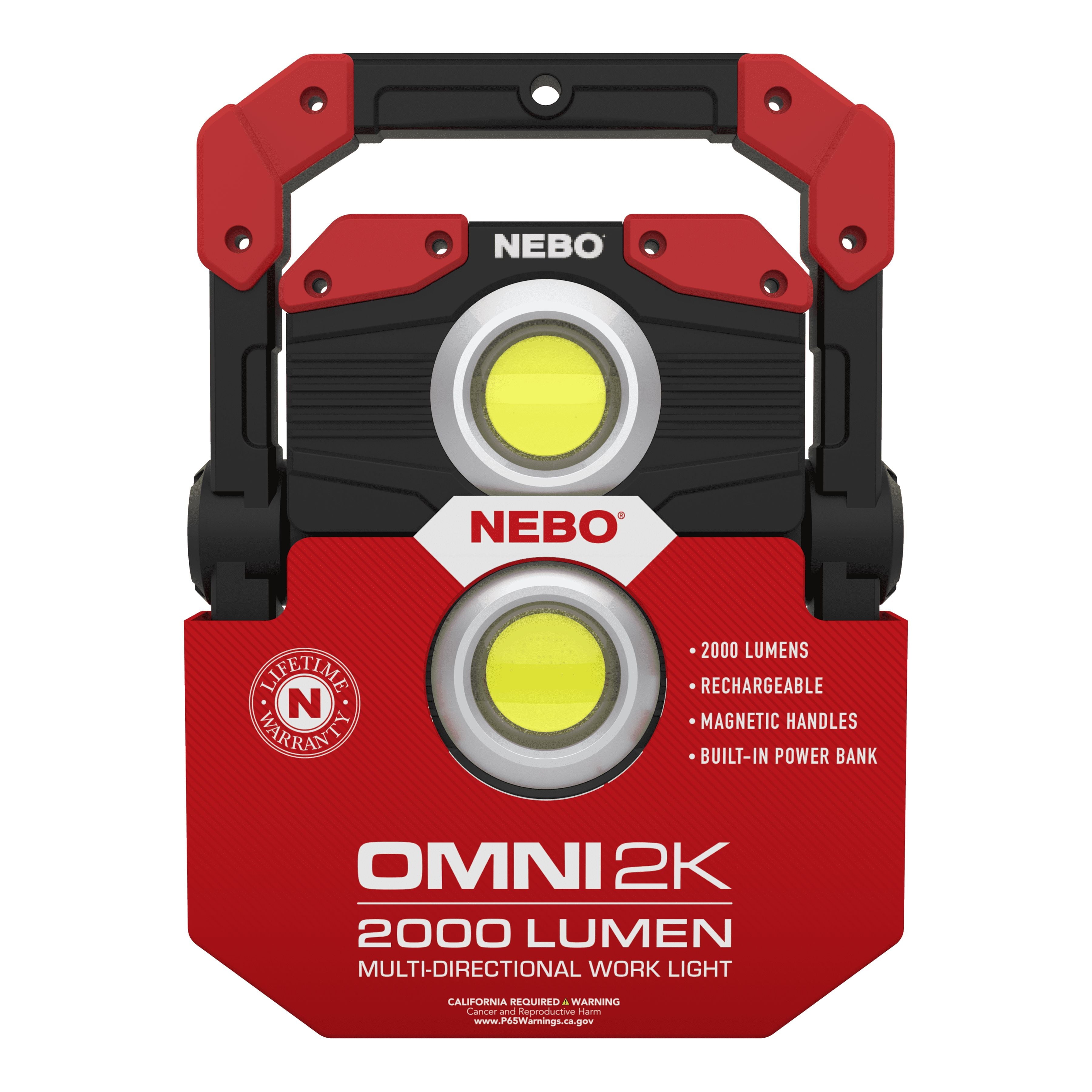 Omni 2,000 Lumen COB LED Black Rechargeable Handheld Work Light