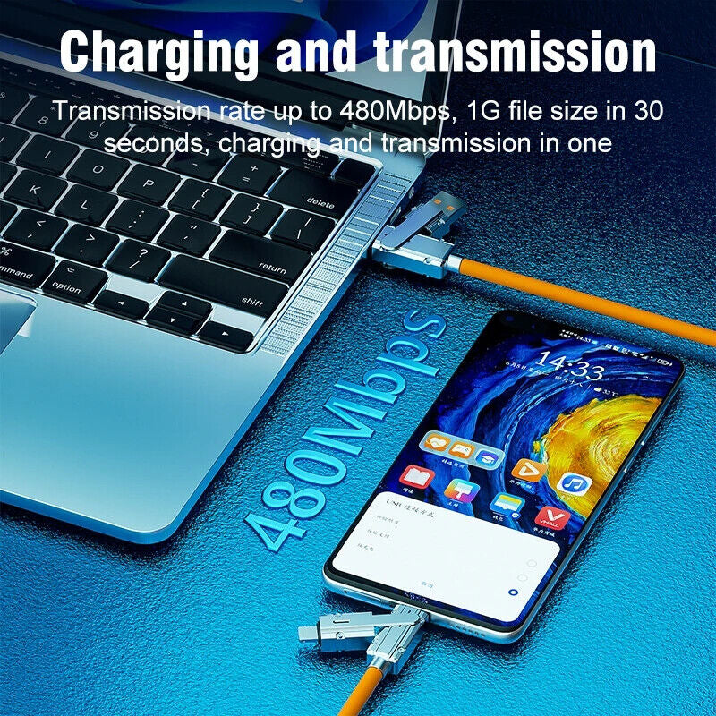 120W 4-Port USB C Fast Wall Charger Block for All Cell Phone Ipad Lot