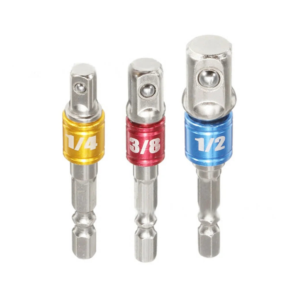 3Pcs/Set Hex Drill Bit Socket Adapter Drive Electric Impact Driver 3 Size