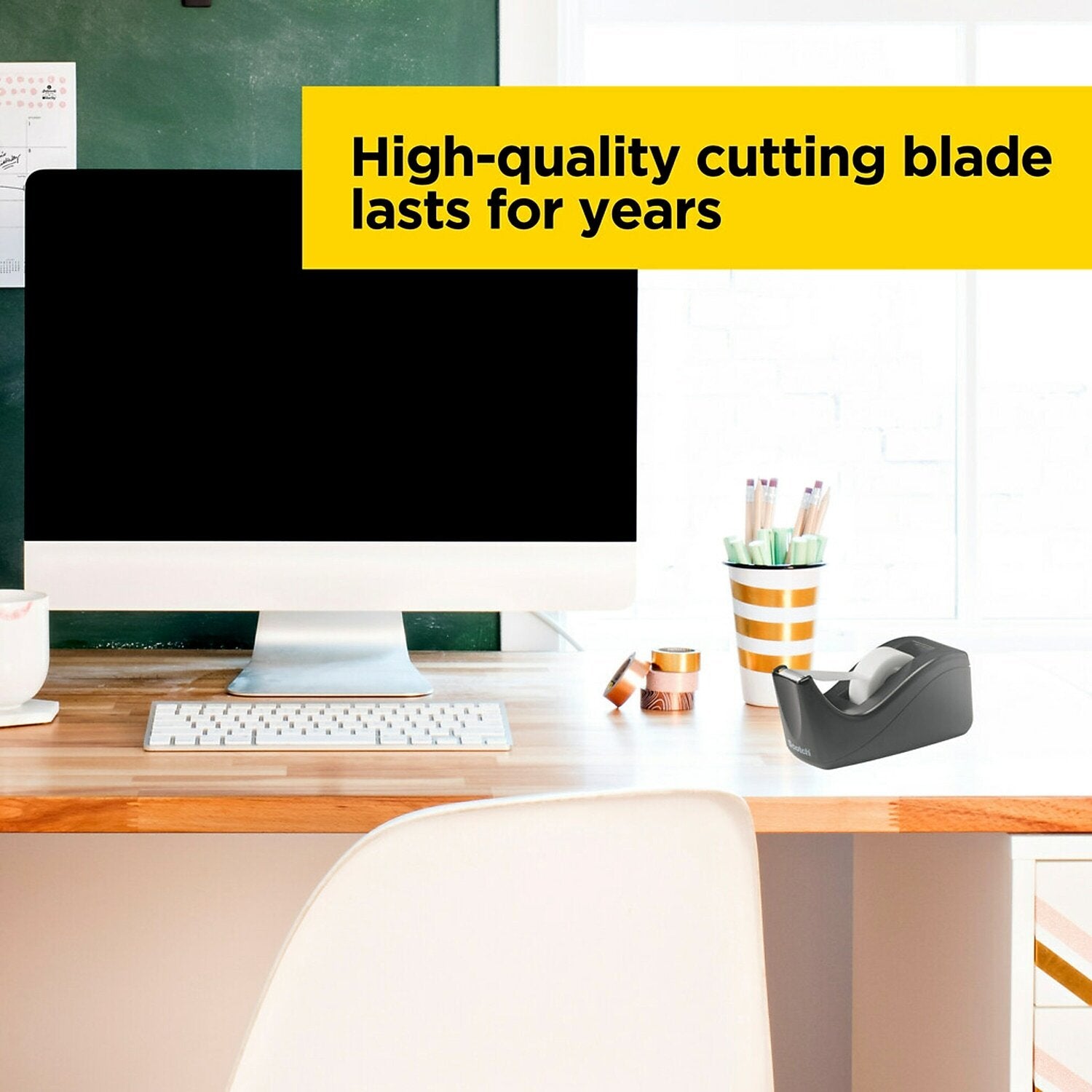 Scotch Value Desktop Tape Dispenser 1" Core Two-Tone Black C60BK
