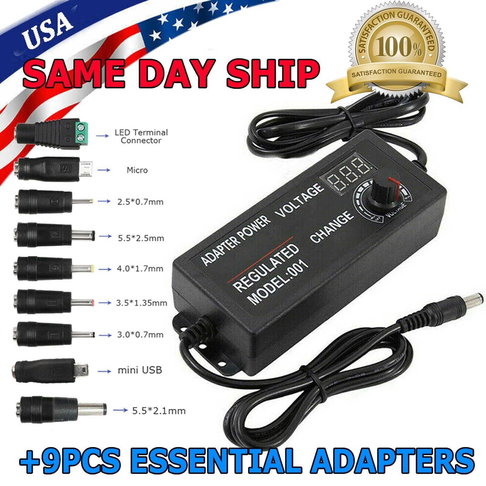 Adjustable Power Supplies Voltage 3 to 24V AC/DC Switch Power Supply LED Display