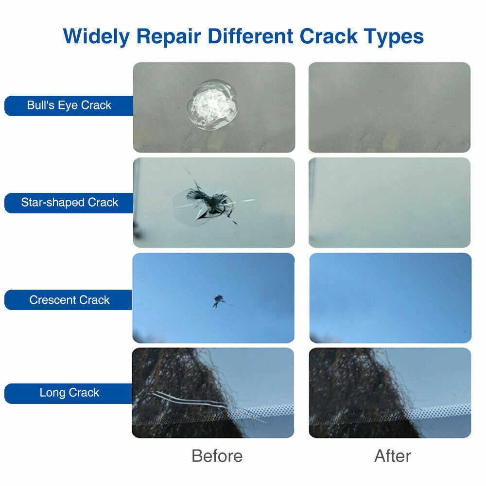 5 Pack White Auto Glass Nano Repair Fluid Car Windshield Resin Crack Tool Kit
