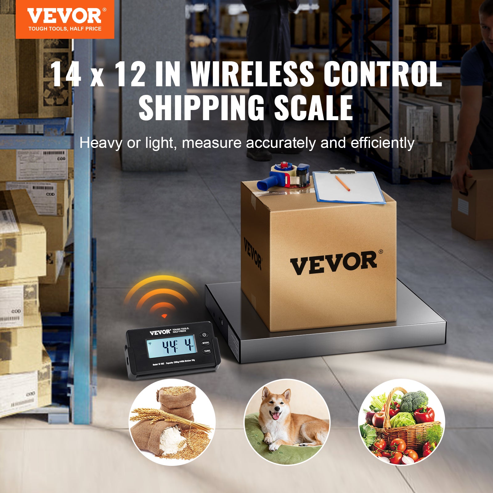 VEVOR Shipping Scale 110 Lbs/440 Lbs Digital Postal Scale AC/DC Package LCD