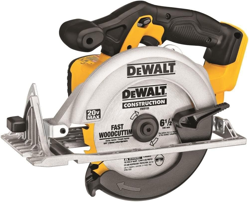 20V MAX Circular Saw, 6-1/2-Inch Blade, 460 MWO Engine, 0-50 Degree Bevel Capability, Bare Tool Only (DCS391B)