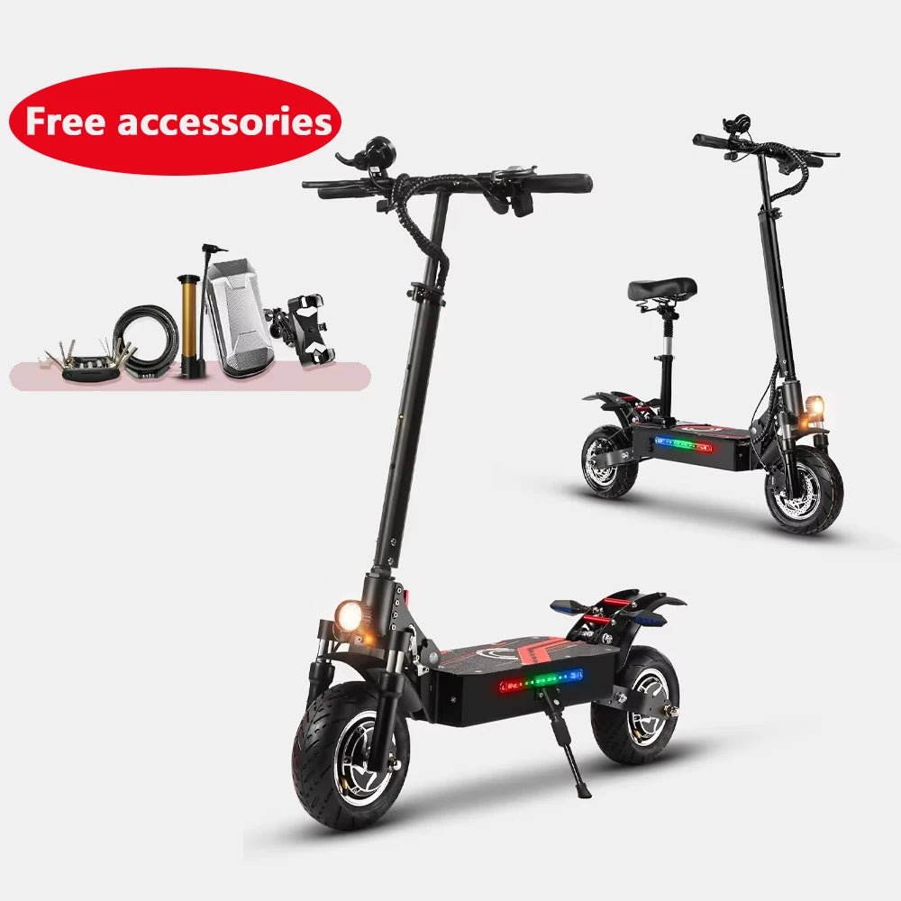 Boyueda Q7Pro E-Scooter 3200W Dual Motor 52V19Ah Battery Shock-Absorbing Seats Electric Scooter 10*3.5Inch Silent Tire Escooters