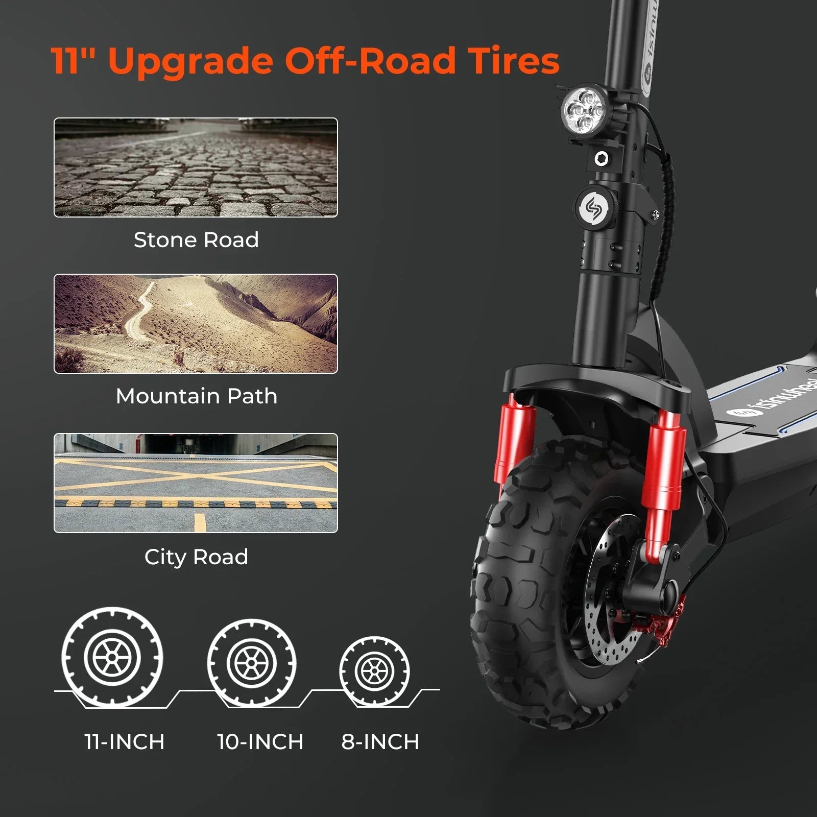 Lsinwheel GT2 Adult Electric Scooter 48V 15Ah Battery 1000W Motor 11" Pneumatic off Road Tire Foldable E-Scooter