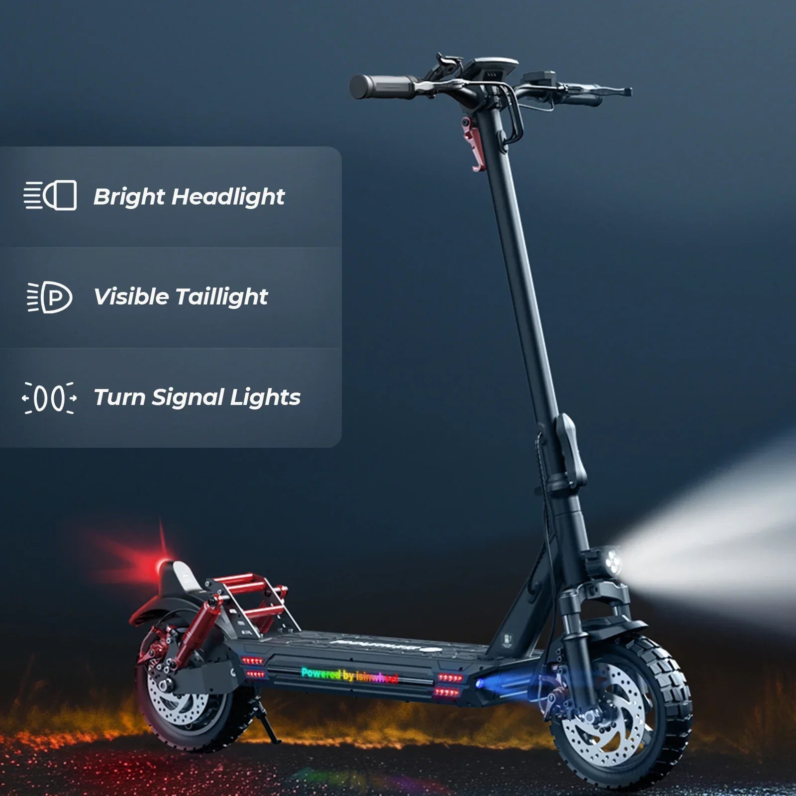 Isinwheel GT1 Adult Electric Scooter 48V 10Ah Battery 10" Pneumatic off Road Tire Foldable E-Scooter