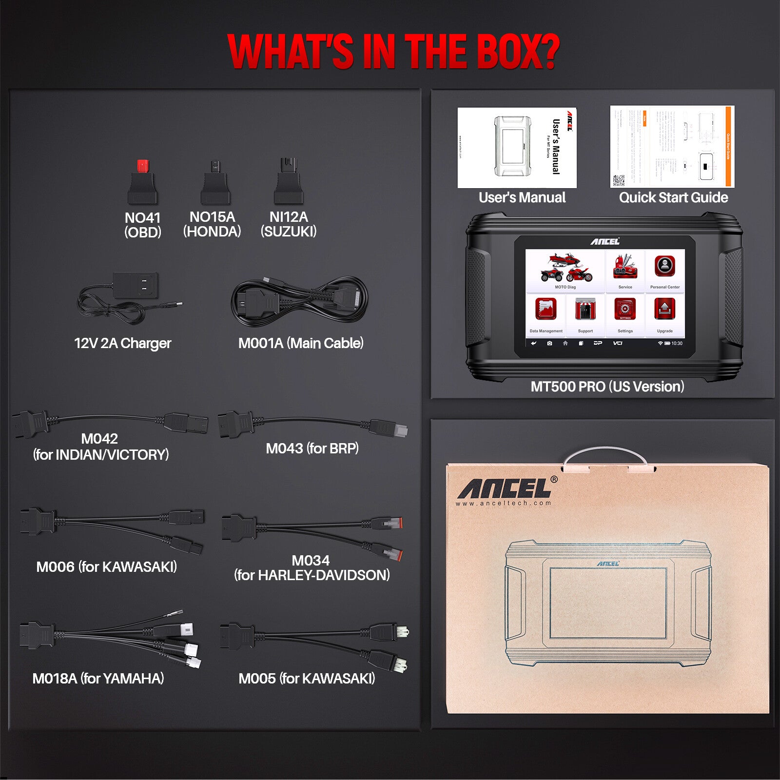 Motorcycle Diagnostic Tool Scanner Coding Fit for HARLEY POLARIS KAWASAKI YAMAHA