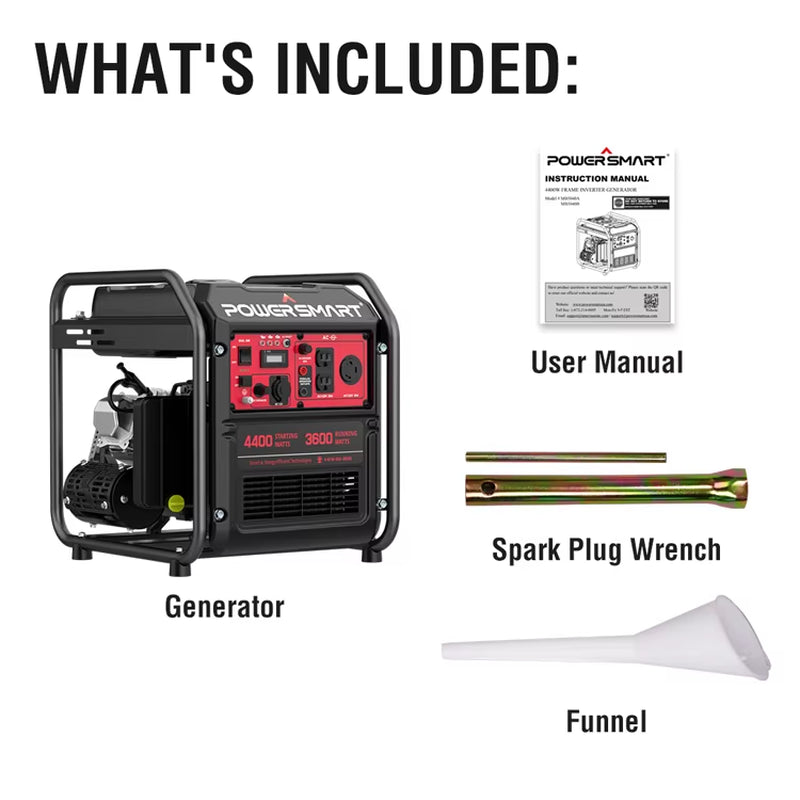 USA in Stock Powersmart 4400W Open Frame Gas Generator for Camping & Home Invertor