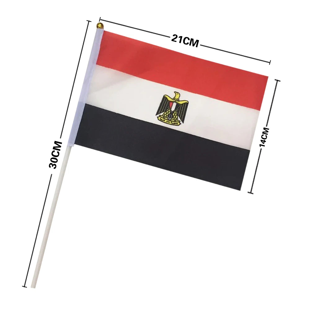 10/20/50 Pieces 14 * 21Cm Egyptian Hand-Held Plastic Stick Flag Outdoor Celebration Event Egyptian Small Flag