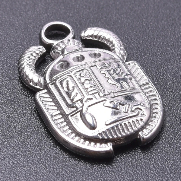 6Pcs Vintage Egyptian Scarab Beetle Charm Stainless Steel Insect Pendant for Jewelry Making DIY Bracelet Necklace Handmade Craft
