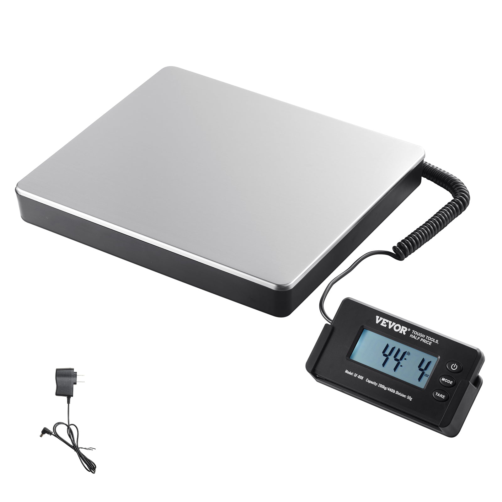 VEVOR Shipping Scale 110 Lbs/440 Lbs Digital Postal Scale AC/DC Package LCD