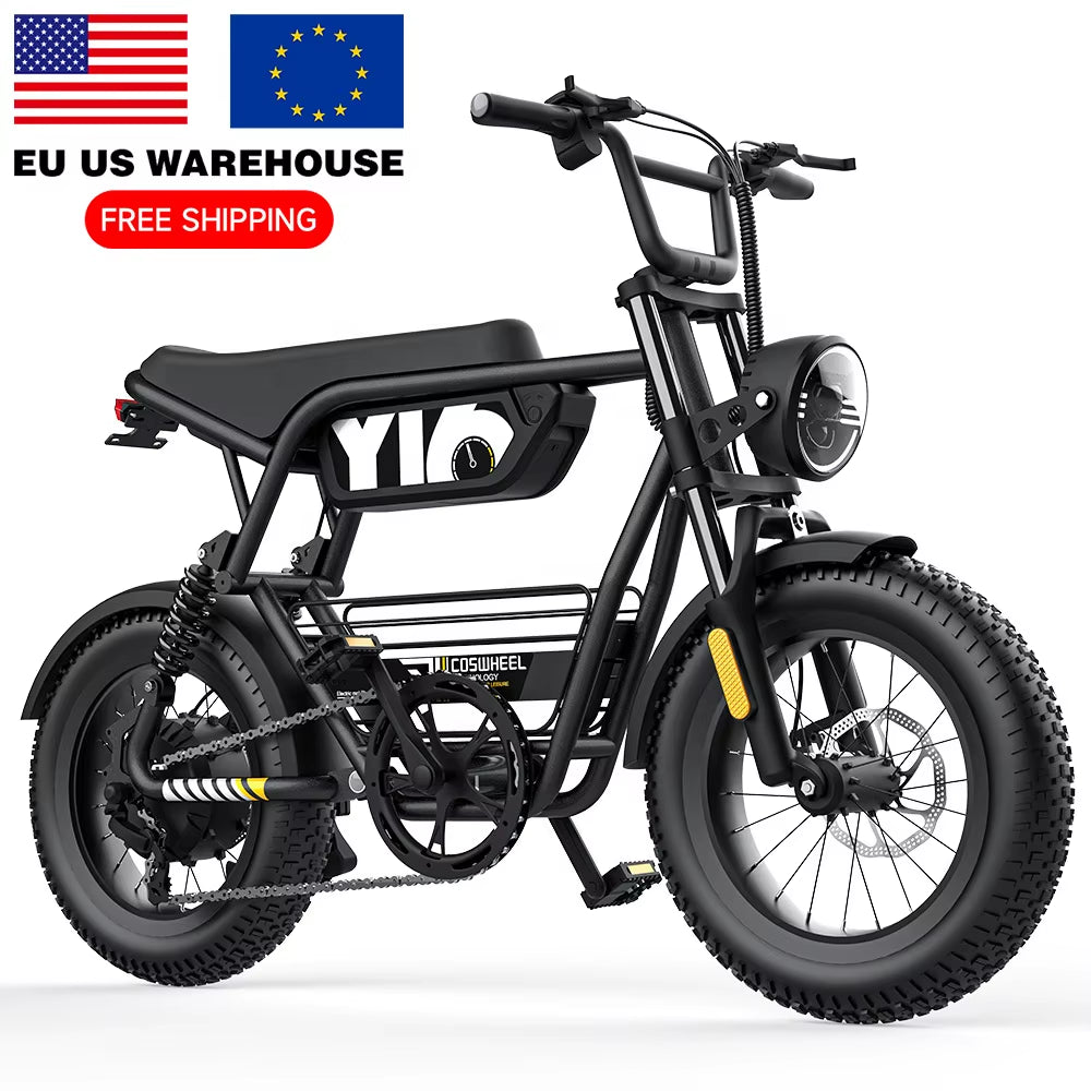 15Ah Battery Electric Fat Tire Bike COSWHEEL Y16 Available Now in Eu Usa Warehouse
