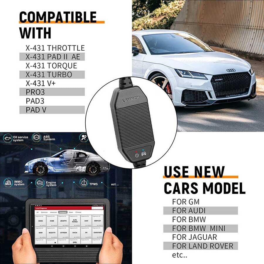 LAUNCH X431 CAN FD Adapter Work with VCI Connector for Diagnostic Scanner Tool