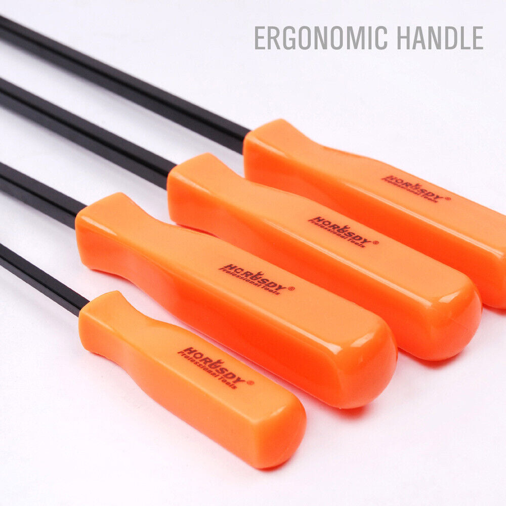 4Pc Pry Bar Set Mechanics 17-1/2" 12" 7" 4" Neon Handle Heavy Duty Drop Forged