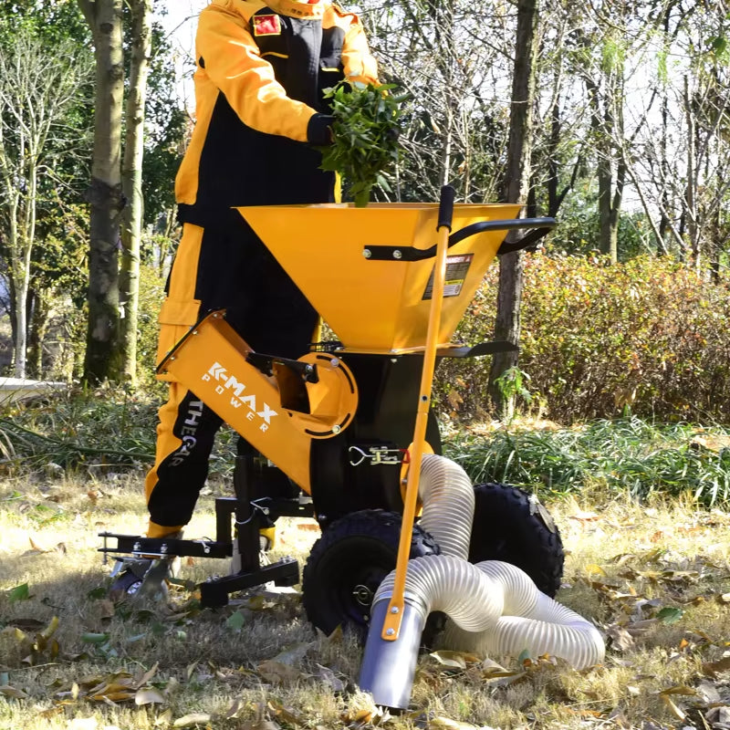 Petrol Wood Chipper 2In1 Grass Leaf Branch Shredder 7HP Garden Chipping Heavy Duty Wood Chipper Shredder