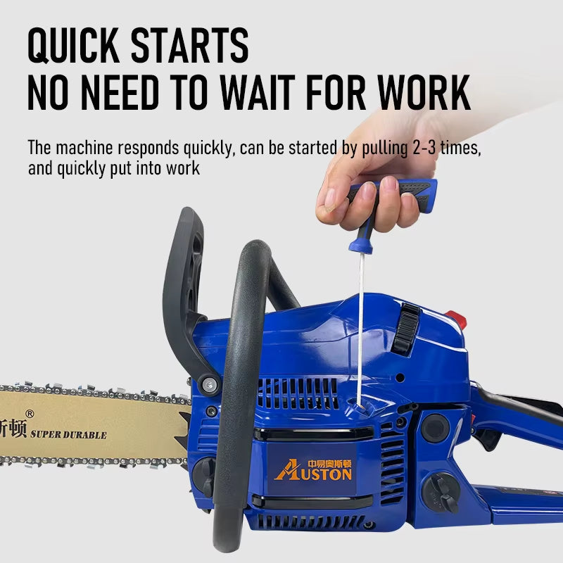 Auston Industrial Professional Petrol Chain Saw Machine Gas Powered Tree Chainsaws