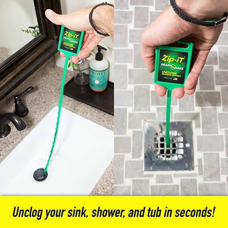ZIP-IT BARBED PLASTIC Clog Removal Drain Snake Cleaner (12 PK)