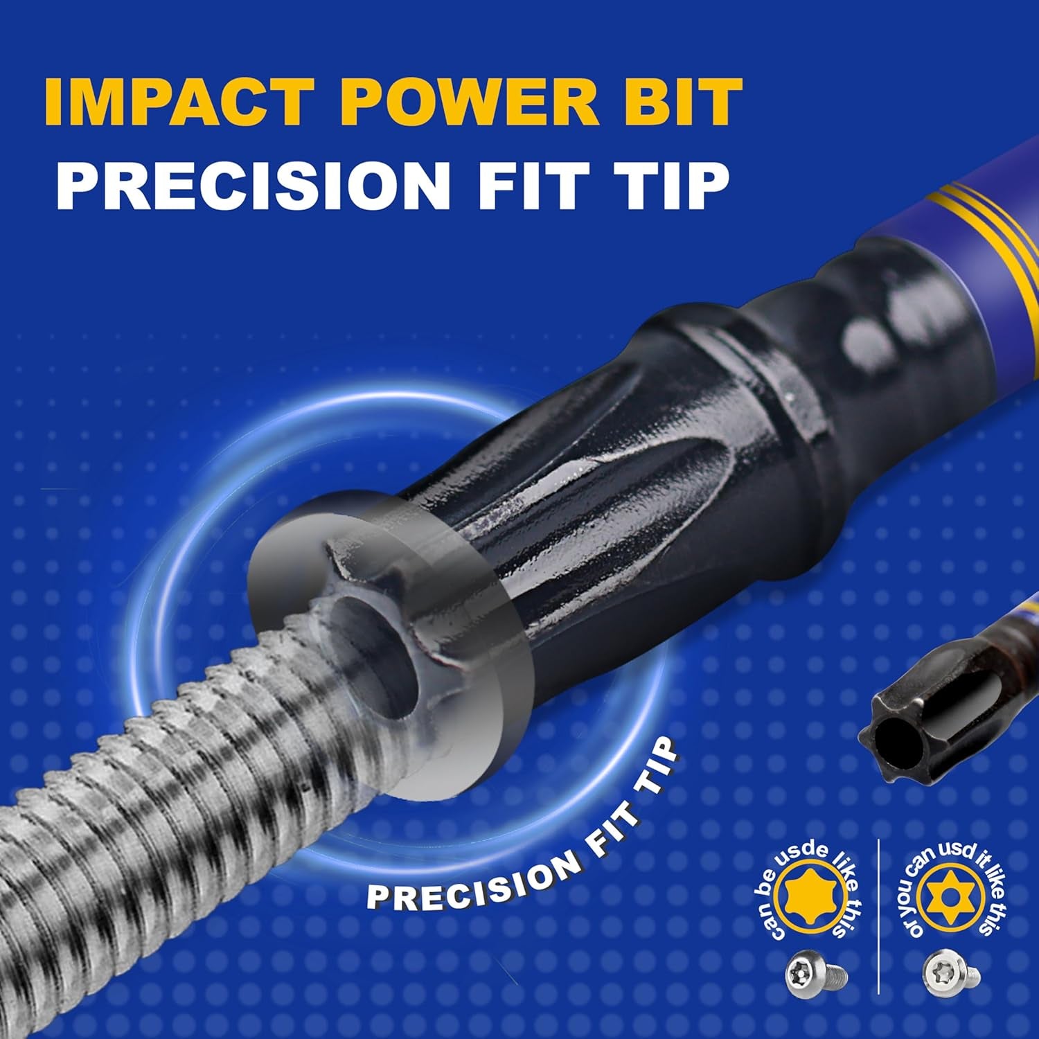 2 In. Security T15 Impact Magnetic Screwdriver Bit Set, 51 Pieces #15 Torx Head Power Bit Set, S2 Alloy Steel Hollow Star Bit Set with 1 Pcs Impact Bit Holder
