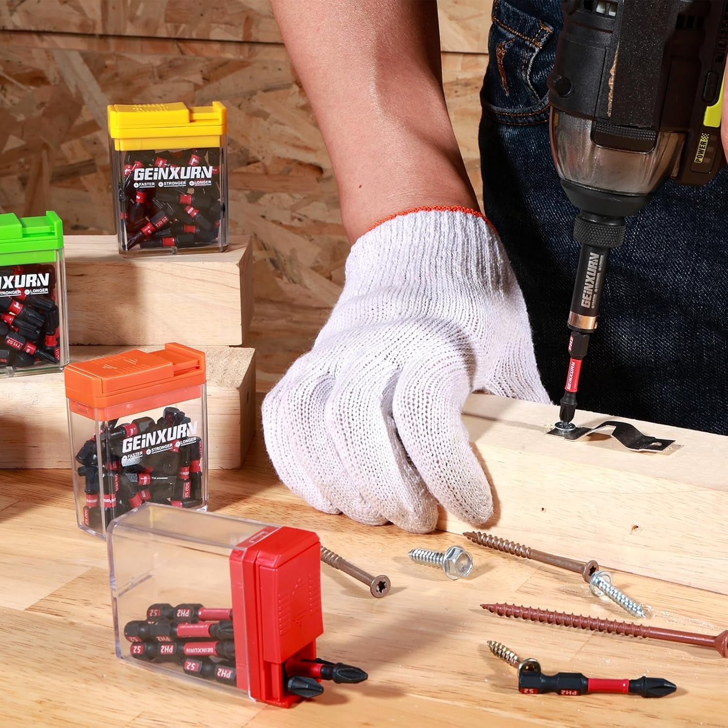 90 Pieces Impact Screwdriver Bits Set with Colorful Boxes, 2" Magnetic (PH2,PZ2,SQ2,T10,T15, T20,T25,T30) S2 Steel Multi Driver Bits