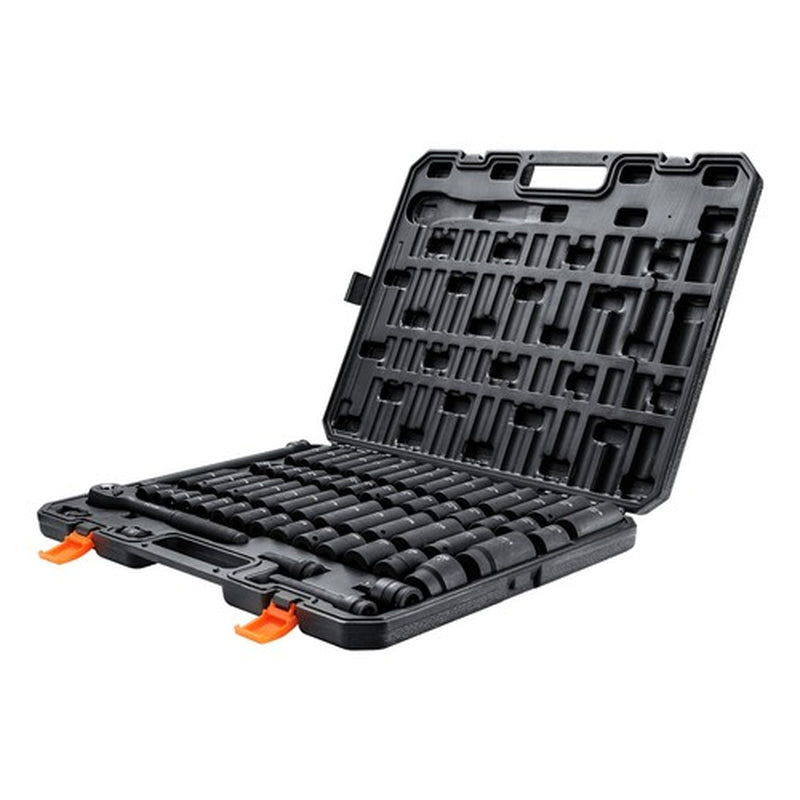 VEVOR Impact Sockets Set 65Pcs 6-Point 1/2In Drive Bit Ratchet Tool Kit Case