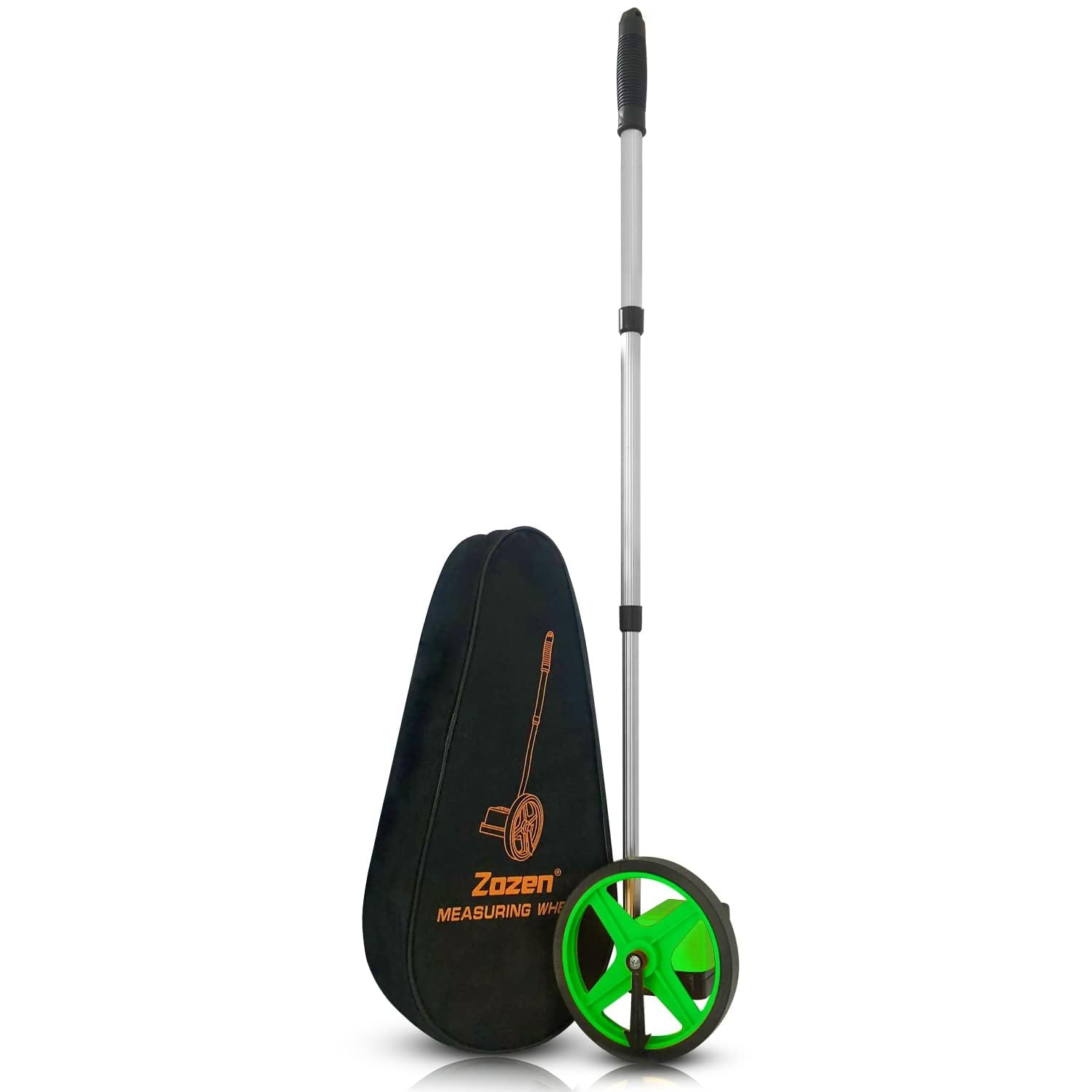 Measuring Wheel, Green 6Inch Measure Wheel, Distance Measuring in Feet and Inches, Rolling Measurement [Up to 10,000Ft], Telescopic/Mechanical/One Key to Reset, Include Carrying Bag.