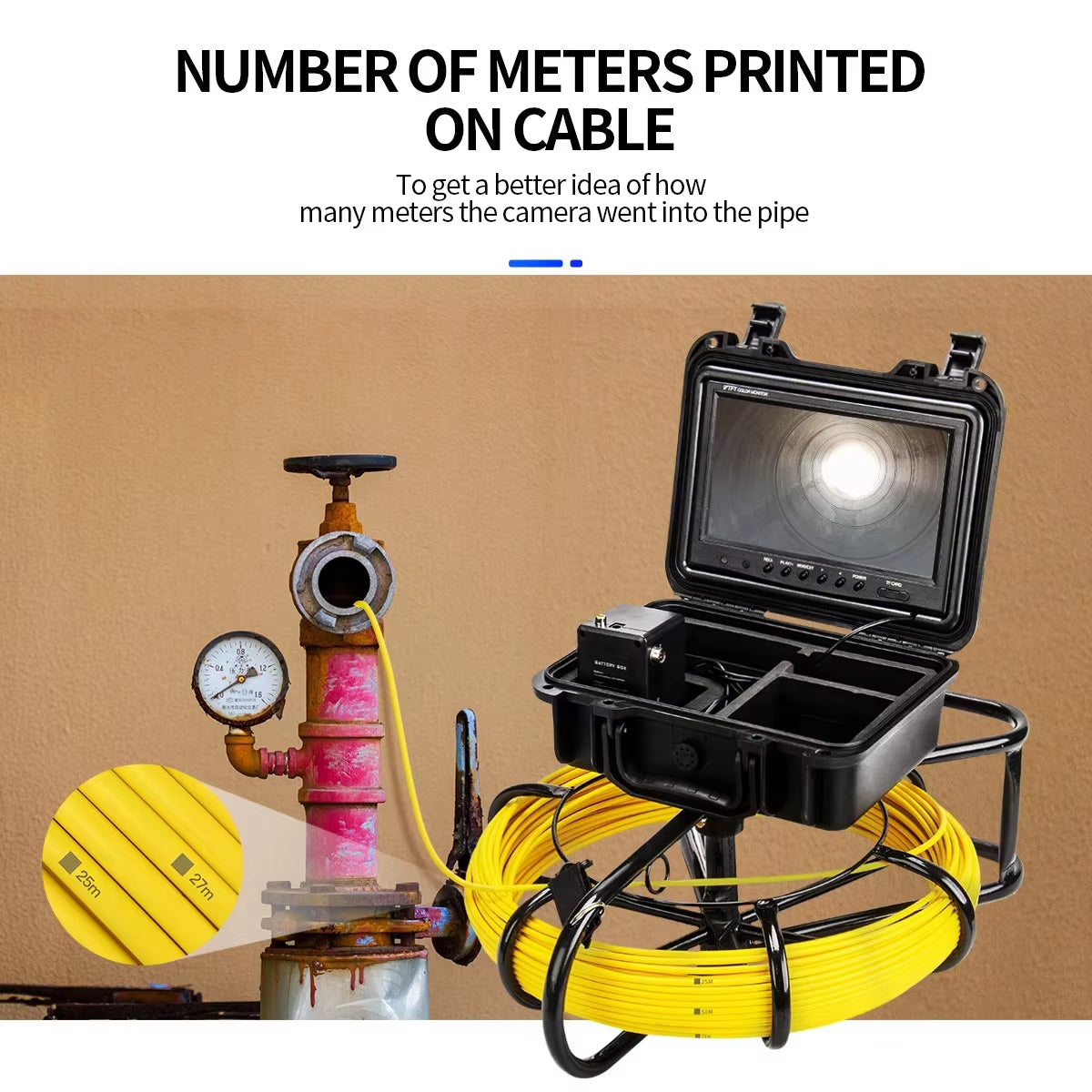 9Inch HD Monitor16Gb DVR VIDEO Recording Pipe Sewer Inspection Camera Borescope for Air Duct Bore Hole Well Batteries Detector