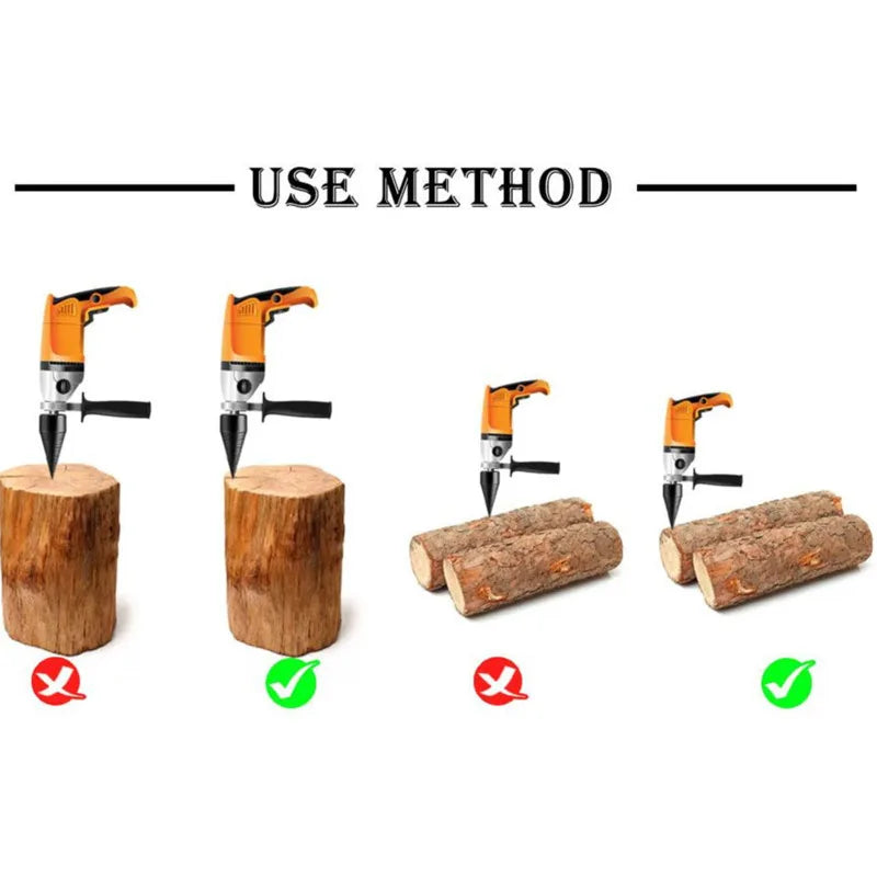 32Mm Wood Drill Bit Splitter Drill Hammer Drill Firewood Splitter Driller Square/Round/Hex Shank Drill Bit Split Drilling Tool