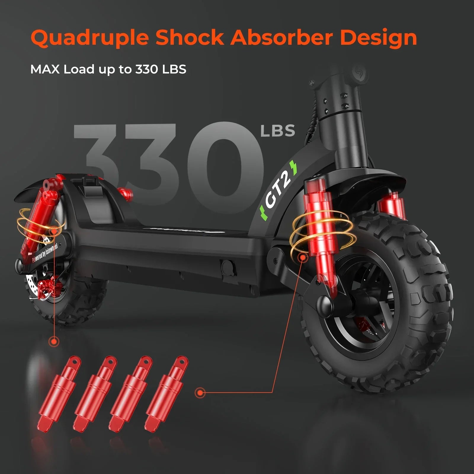 Lsinwheel GT2 Adult Electric Scooter 48V 15Ah Battery 1000W Motor 11" Pneumatic off Road Tire Foldable E-Scooter