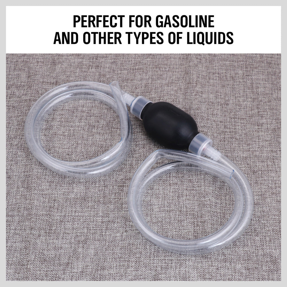 6FT Manual Hand Siphon Syphon Transfer Hose Pump Fluid Liquid Water Gas Gasonlin