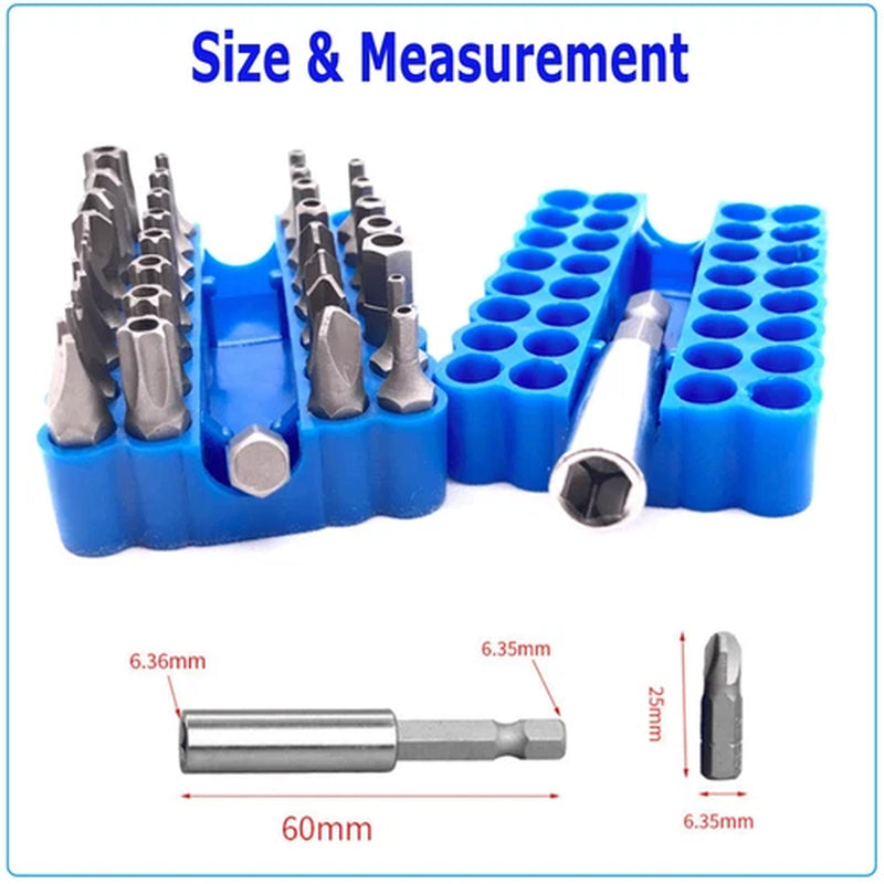 33 Tamper Proof Security Torq Hex Star Spanner Tri Wing Screwdriver Torx Bit Set