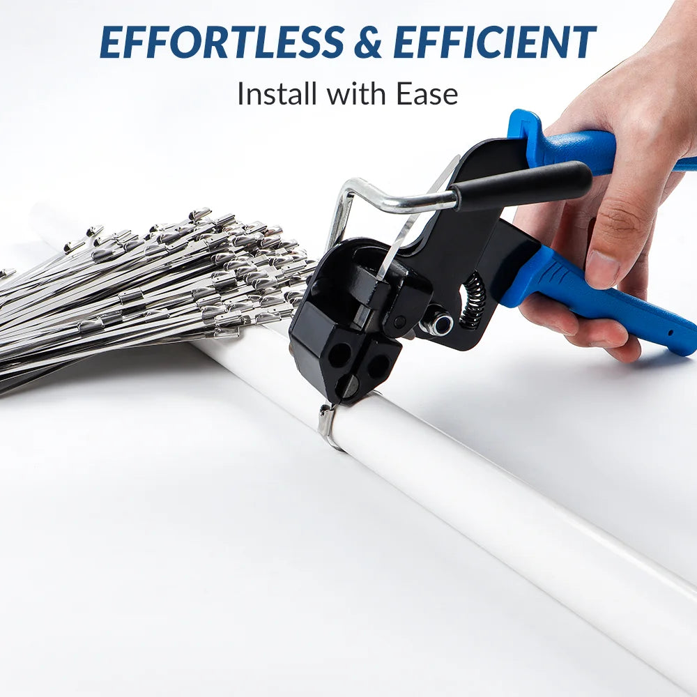 Stainless Steel Cable Tie Pliers, Cable Tie Gun, Self-Locking Cable Tie Cutter, Household Fastening Belt Cutting/Tightening Tool