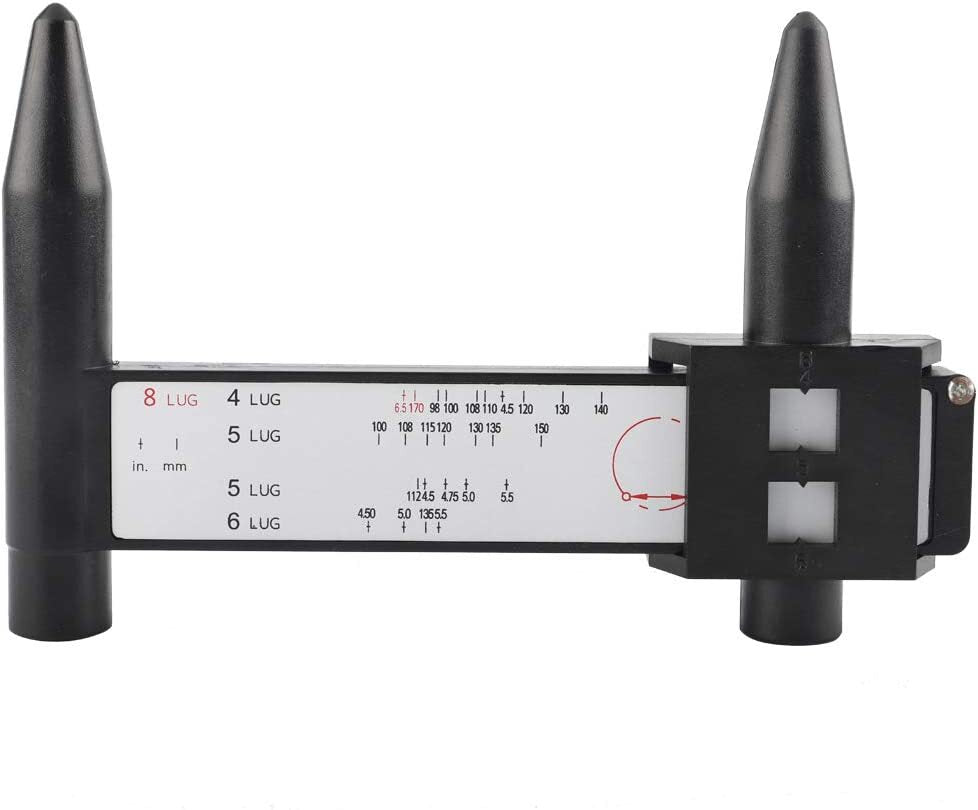 Wheel PCD Gauge Rim Bolt Pattern Measuring Tool for 4 5 6 Holes Sliding Caliper
