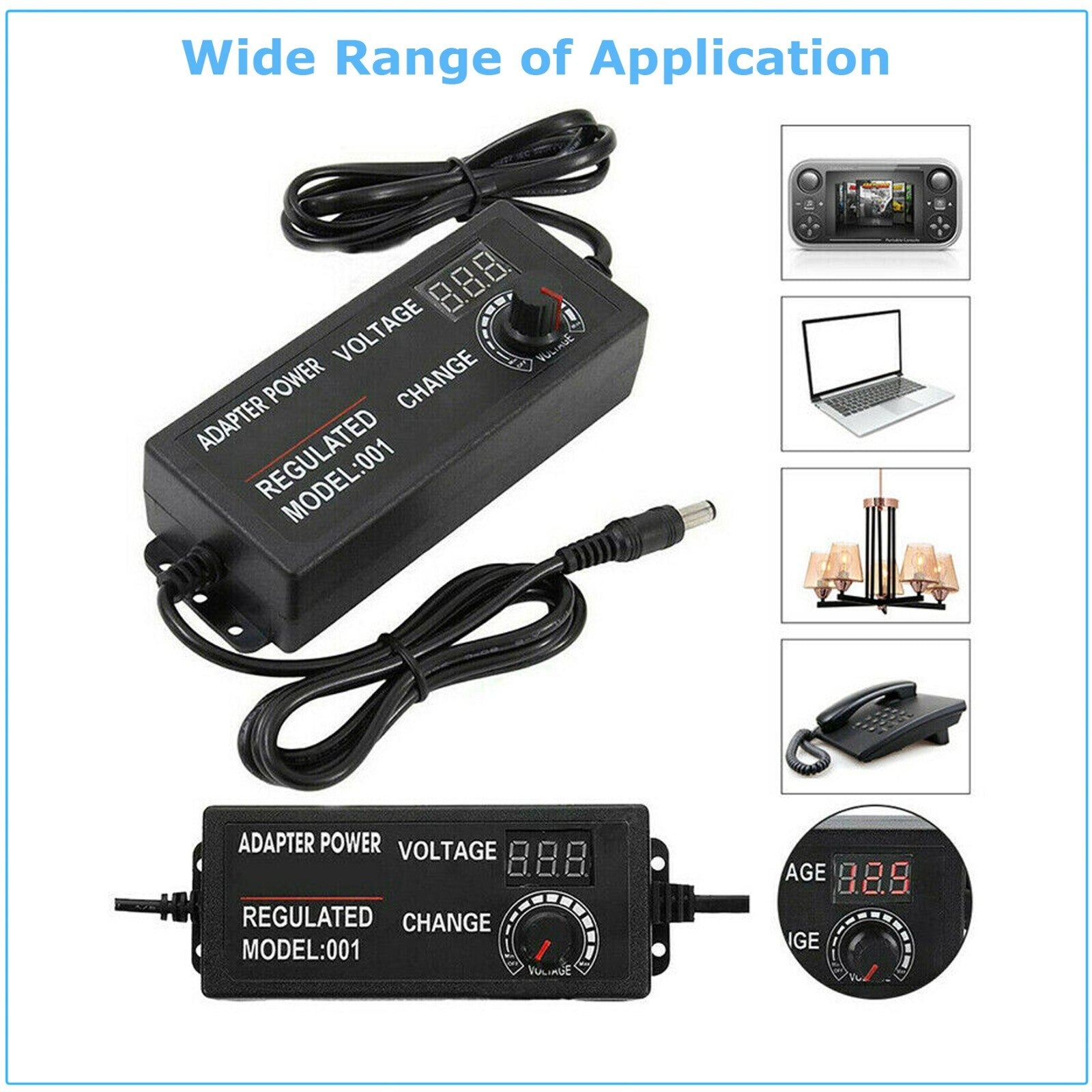 Adjustable Power Supplies Voltage 3 to 24V AC/DC Switch Power Supply LED Display