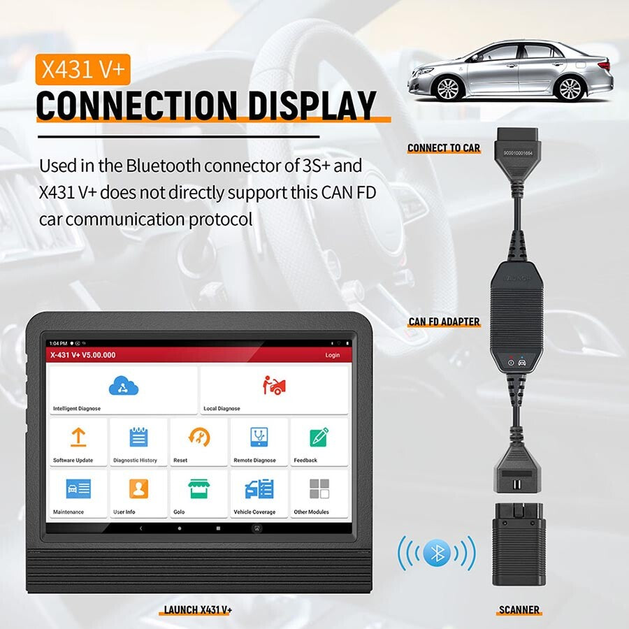 LAUNCH X431 CAN FD Adapter Work with VCI Connector for Diagnostic Scanner Tool