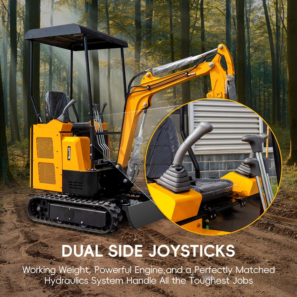 USA STOCK Mini Excavators 1.5 Ton Mini Hydraulic Agricultural Digger for Garden Farm 1500 Kg with Crawler Door to Door