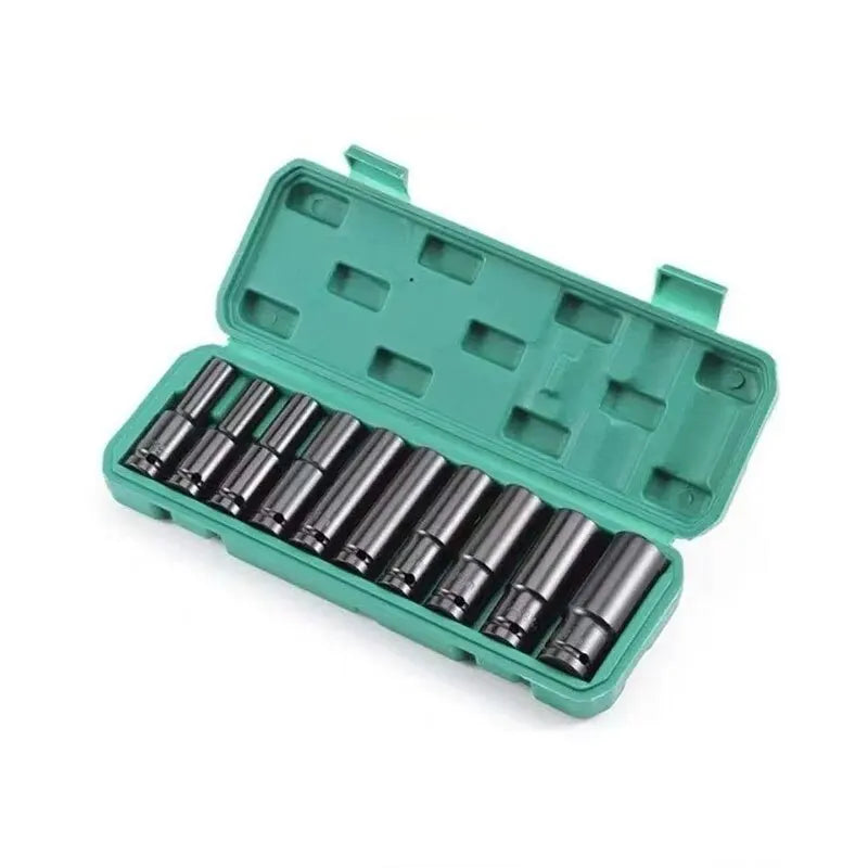 10Pcs of Extended Socket Head Electric Socket Set Telescopic Socket Head Automotive Maintenance Tool Hexagonal Extension