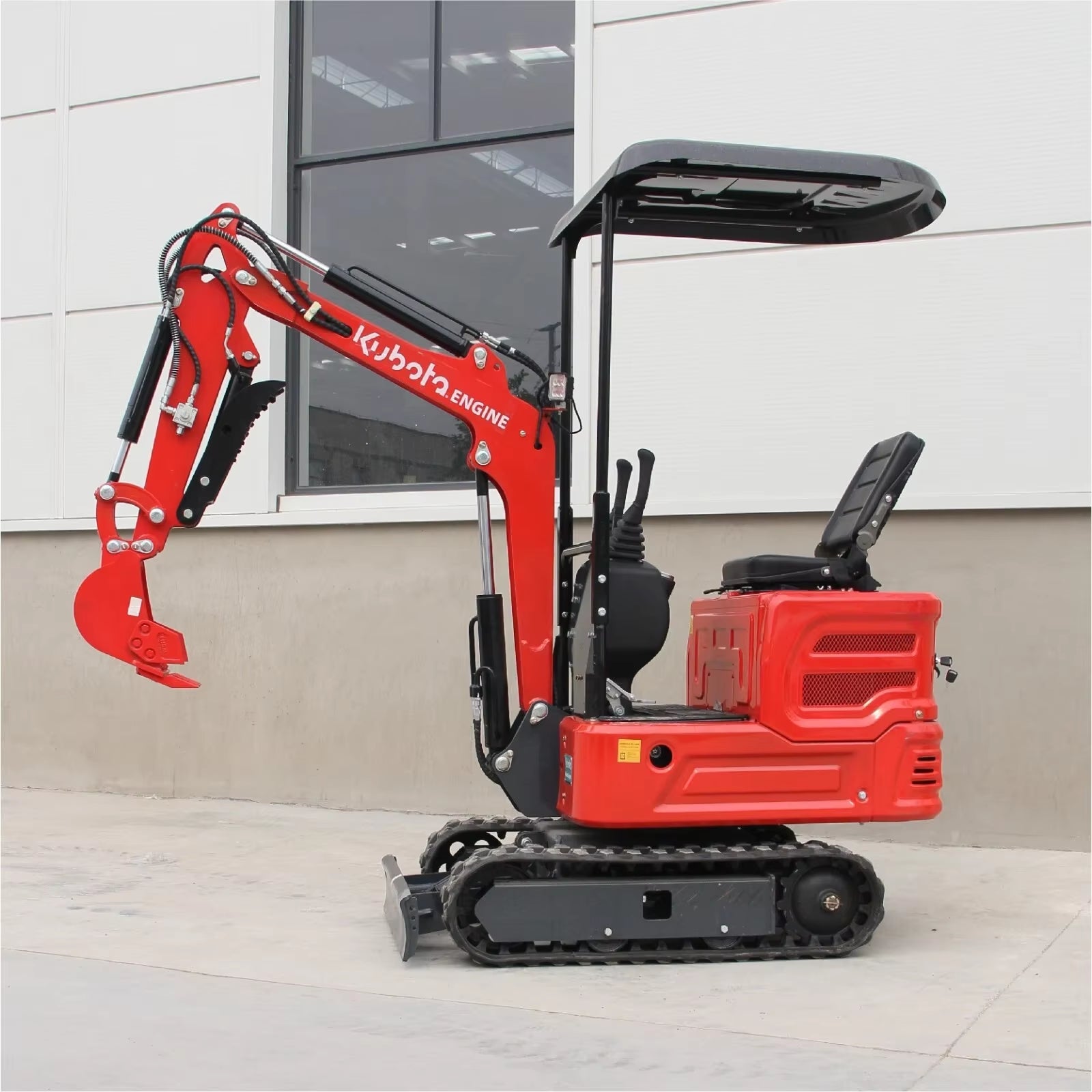 1.1Ton Red  Engine Mini Excavator Hydraulic Thumb Tracked Crawler Diesel Free Shipping
