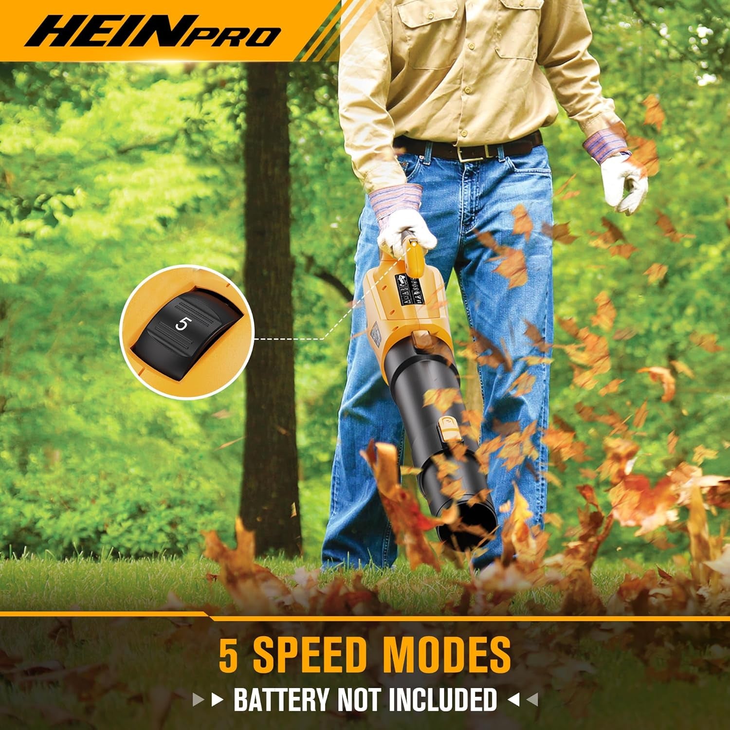 Cordless Leaf Blower Compatible with Dewalt 20V Max Battery, 500CFM/150MPH Electric Leaf Blower Cordless, 5 Speed Modes, Battery Powered Blowers for Lawn Care, Yard (Bare Tool)