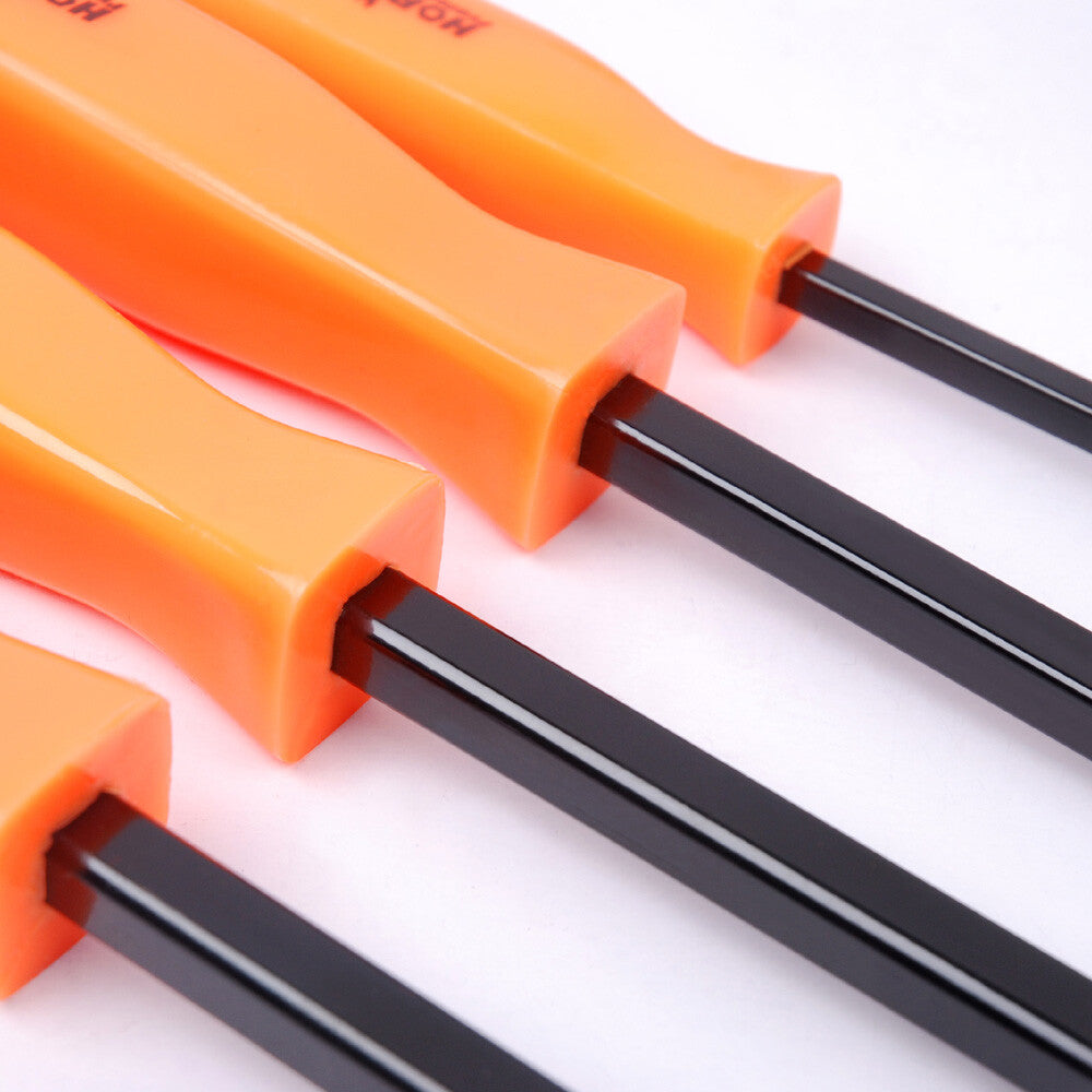 4Pc Pry Bar Set Mechanics 17-1/2" 12" 7" 4" Neon Handle Heavy Duty Drop Forged