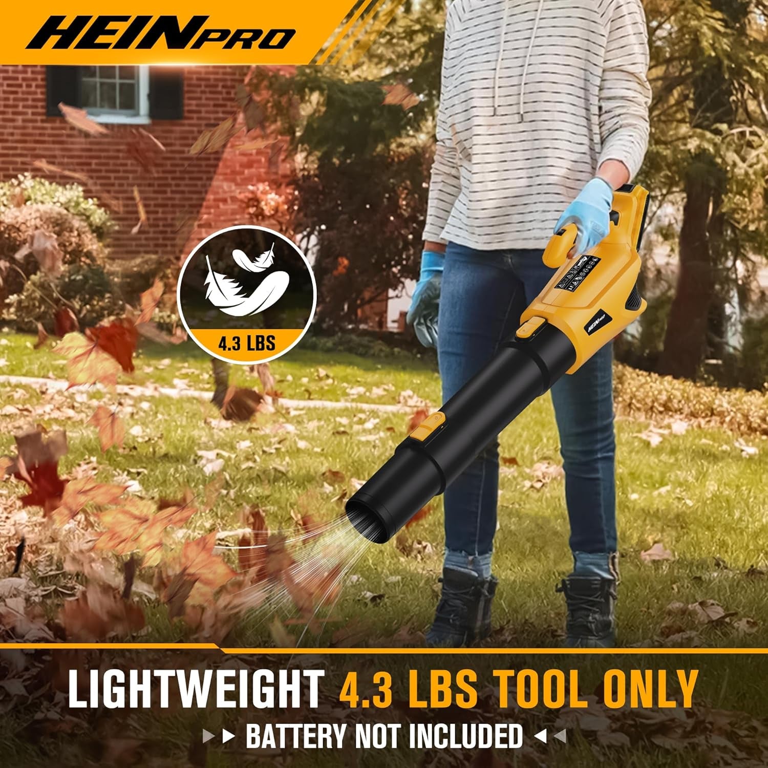 Cordless Leaf Blower Compatible with Dewalt 20V Max Battery, 500CFM/150MPH Electric Leaf Blower Cordless, 5 Speed Modes, Battery Powered Blowers for Lawn Care, Yard (Bare Tool)