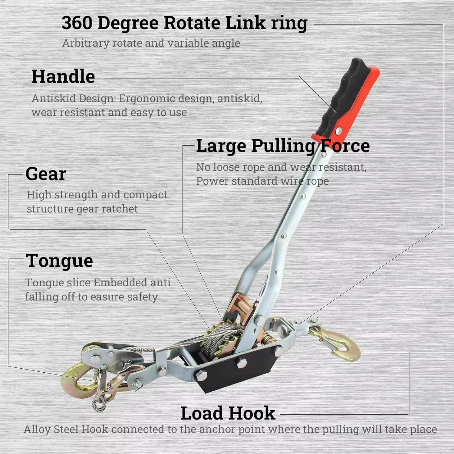 DB Winch Ratchet Tool Heavy Duty Automotive Hoist Winch Puller Gear Power Cable Puller for Boats Marine Essential Hand Tool