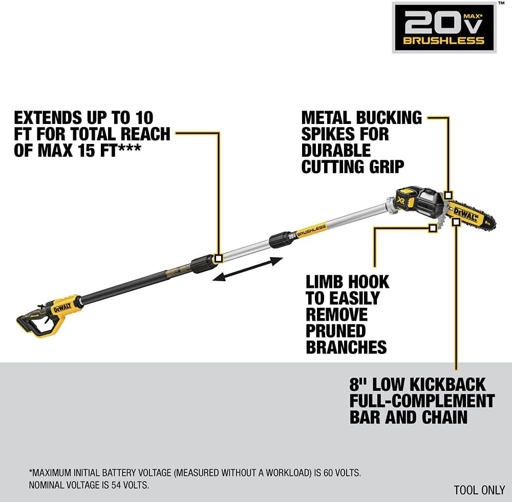 20V MAX* XR® Brushless Cordless Pole Saw (Tool Only-Battery & Charger Not Included) (DCPS620B)