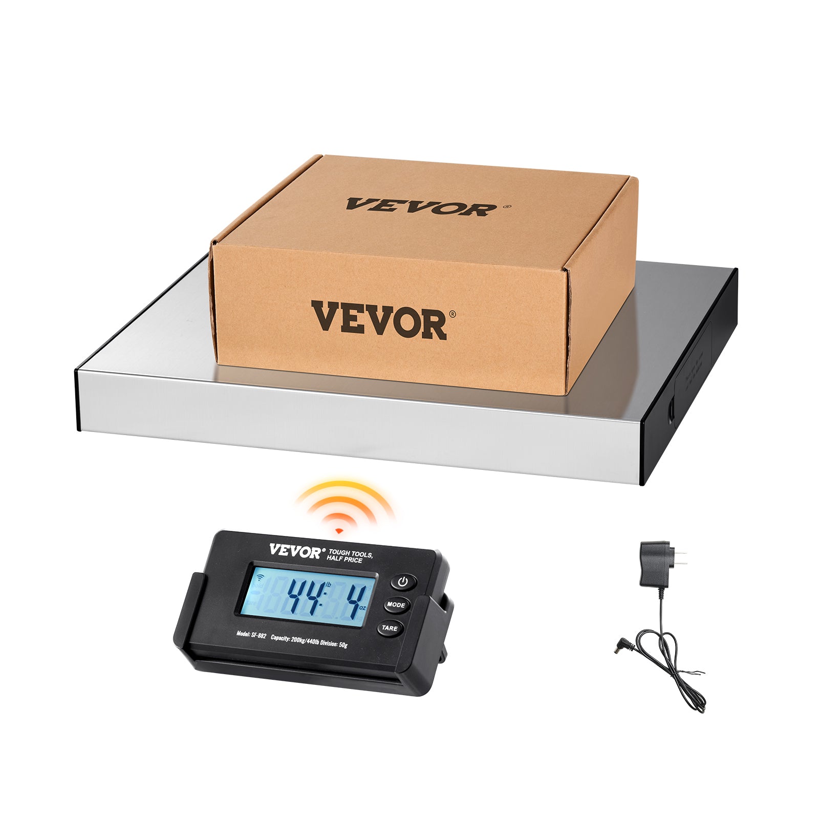 VEVOR Shipping Scale 110 Lbs/440 Lbs Digital Postal Scale AC/DC Package LCD